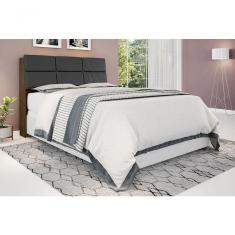 Cabeceira Box Queen 1,58 Isis Malbec Com Painel Class Preto - Framar Móveis