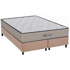 Cama Box Queen: Colchão Espuma D33 Orthoflex Milão + Base CRC Suede Cl