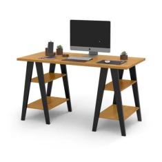 Escrivaninha Notebook Escritório Quarto Mesa Computador Estudo Home Office Cavalete - Freijó
