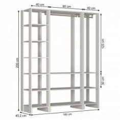 Guarda Roupa Closet 3 Peças 2 Cabideiros e 12 Nichos Yes Nova Mobile Grafite Intenso