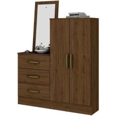 Cômoda Multiuso 02 Portas 03 Gavetas Castanho HP - Briz - Henn