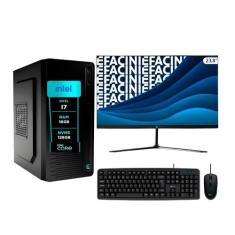 PC Completo eFacini, Intel Core i7, 16GB, RAM SSD Monitor 24 polegadas
