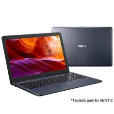 Notebook Asus VivoBook, Intel Core i3 7020U, 4GB, 256GB SSD, Tela 15,6, Windows 10, Cinza Escuro - X543UA-DM3459T