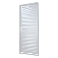 Porta em Aço MGM Nápoles 2,17mx85cmx12cm - Requadro 120mm Branco Direita