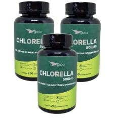 3x Chlorella 500mg- Global Suplementos- 250 Comprimidos 