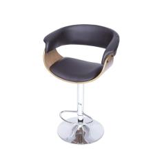 Banqueta Elba Madeira Acolchoada Revest em Couro Sintético Cafe