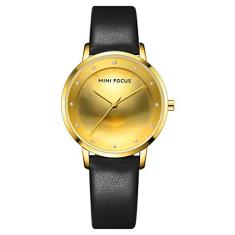 Relógio Feminino De Luxo MINIFOCUS MF 0332 À Prova D' Água Aço Inoxidável (Dourado)
