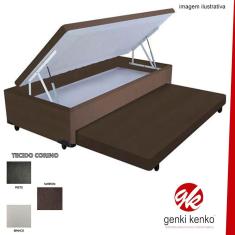 Cama Box Bau Solteiro Com Auxiliar Semi Ortopedica
