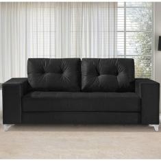 Sofá 3 Lugares 198cm Topázio Nabas Preto