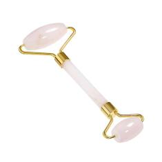 Massageador facial roller quartzo rosa rosa
