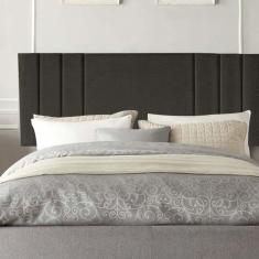 Painel Estofada Grécia 160cm Queen Size Para Cama Box Quarto Linho Marrom - Gat Magazine