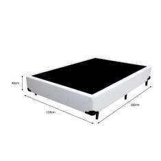 Cama Box Casal - Tecido Sintético Branco com Colchão Extra Firme D28 -