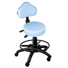 Mocho - azul claro - base preta - back system - com aro - com rodizio 
