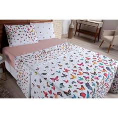 Jogo De Cama Casal 4 Peças Algodão Percal Estampado 180 Fios - Lonhnho
