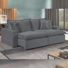 Sofá 4 Lugares Retrátil 240cm com Almofadas M145