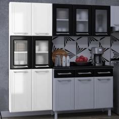 Paneleiro Duplo De Aço Topázio Branco/preto