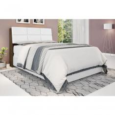 Cabeceira Box Queen 1,58 Isis Malbec Com Painel Class Branco - Framar Móveis