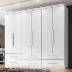 Guarda Roupa Casal 6 Portas 6 Gavetas Maximus Plus Branco Absoluto