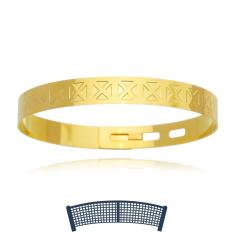 Pulseira Filet De Tennis Revestida Em Ouro