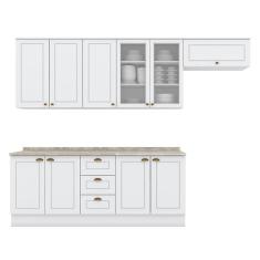 Cozinha Modulada Americana 6 Peças Branco Hp Com Tampo Calcare - Henn