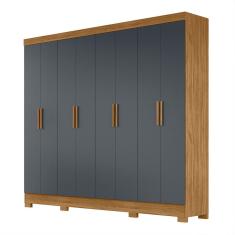 Guarda Roupa Grande de Casal 236x212cm Diplomata Moval Freijó Cinza