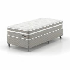 Cama Box Solteiro com Colchão Milani Mola Verticoil Bege - Modern