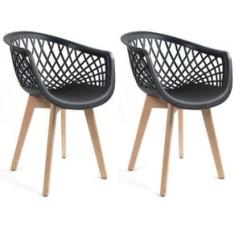 Conjunto 2 Cadeiras Web Wood  Preto
