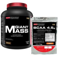 KIT Giant Mass 3 kg + BCAA 4.5 1kg - Bodybuilders, Chocolate