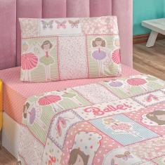 Jogo de Cama Lençol Carrosel Solteiro 03 Peças Infantil Estampado Divertido - Bailarina