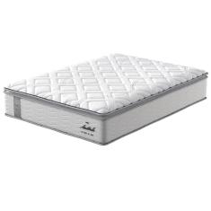 Colchão de Casal Probel Amsterdã D33 com Molas Ensacadas e Pillow Top 34x138x188 - Branco/Preto