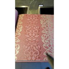 Papel De Parede Listrado Arabesco Vermelho