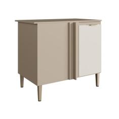 Balcão para Cozinha Canto Reto com Tampo Carol Mocca/Areia