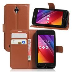 Capa ASUS ZenFone GO/ZC451TG, capa carteira flip de couro PU premium com compartimento para cartão, suporte e fecho magnético [capa interior à prova de choque de TPU] Compatível com ASUS ZenFone