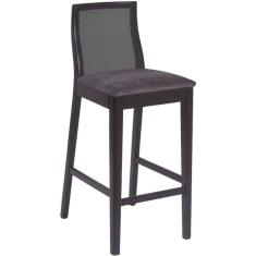 Banqueta Arizona Madeira Maciça Encosto Tela Sling Preto