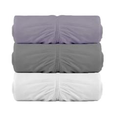 Kit 3 Lencois Malha Queen com Elastico Vivaldi - Fio 30/1 Penteado - 100% Algodao (KIT 2)