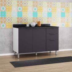 Balcão Triplo Bartira Rubi com 2 Portas, 3 Gavetas e 1 Prateleira - 120,1cm de largura