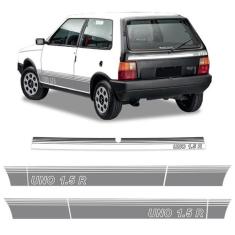 Faixa Fiat Uno 1.5 R 1989 Adesivo Lateral/Traseiro Branco - SPORTINOX