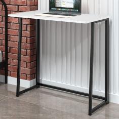 Mesa Para Escritório Slim Asy Dobrável Preto E Branco
