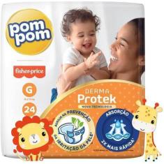 FRALDA POMPOM DERMA PROTEK G - 24 unidades, G, 24