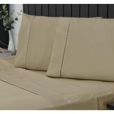 Jogo de Cama King Percal 400 Fios Ponto Palito 04 Peças, Antiácaro, An