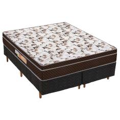 Cama Box Queen: Colchão Ortopédico Polar D28/EP Anatômico Orthopremium + Base crc Rústico Black(158x198)