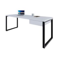 Mesa De Escritório Retangular Miguel 1 Gv Branca E Preta 190