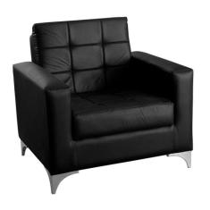 Poltrona Thainá material sintético Preto - Modern