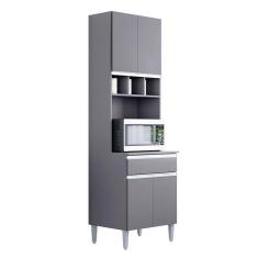 Armário Paneleiro Duplo Andréia Cinza Fosco - Ajl