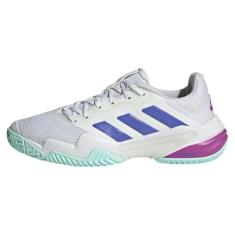 adidas Tênis feminino Barricade 13, Branco/cobalto azul/roxo explosão, 36