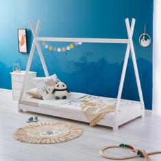 IDIMEX Cama Montessoriana Madeira Cabana com Estrado Elin Branco