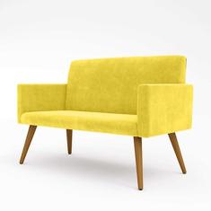 Sofá Namoradeira 2 Lugares - Balaqui Decor Cor:amarelo