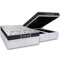 Cama Box Baú King: Colchão Molas Probel Prolastic Prodormir Sleep + Base Crc Courano White(193x203)