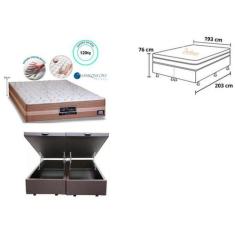 Conjunto Cama Box Baú Casal King + Colchão Sankonfort Le Confort  193x
