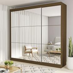 Guarda Roupa Casal Isabela 3 Portas de Correr e 9 Espelhos Minastex